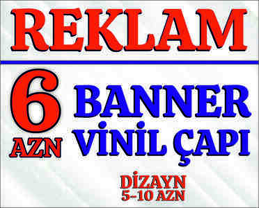 Reklam, vinil və banner çapı xidməti Reklam, vinil və banner çapı xidməti