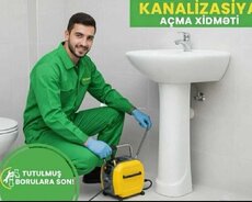 Kanalizasiya tutulmuş boruların açılmas