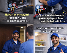 Soyuducu ustasi ünvanda zəmanətli təmiri
