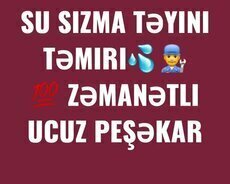 Su sizma teyin təmir peşəkar zəmanətli