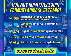 Noutbukdan Printerə təmir xidməti