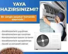 kondisionerlərin təmiri zəmanətlə 7/24
