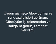 oboy yapışdırma və boya işləri