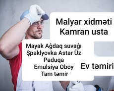 Malyar usta Ağdağ Şpaklyovka Boya Oboy