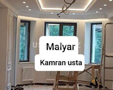Malyar usta Ağdağ Şpaklyovka Boya Oboy