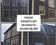 Fasad tarcofka dekorativ svaq reng boya