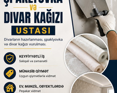 Şpaklofka Divar kagzi ustasi