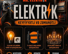 Elektrik işləri görülür