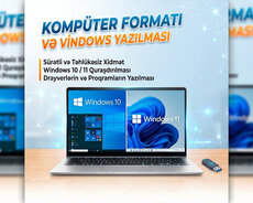 Kompüter format Windows 10/11 yazılması