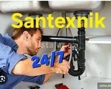 Santexnik ustasi 7/24 ucuz xidmət